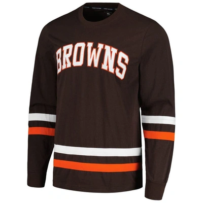 Shop Tommy Hilfiger Brown/orange Cleveland Browns Nolan Long Sleeve T-shirt