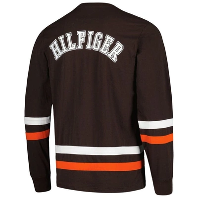 Shop Tommy Hilfiger Brown/orange Cleveland Browns Nolan Long Sleeve T-shirt