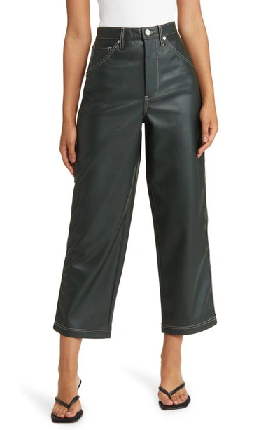 Shop Blanknyc Baxter Rib Cage Faux Leather Carpenter Pants In Earth Asleep