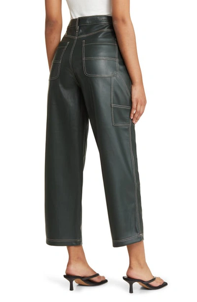 Shop Blanknyc Baxter Rib Cage Faux Leather Carpenter Pants In Earth Asleep