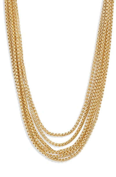 Shop Open Edit Layered Box Chain Collar Necklace In Gold