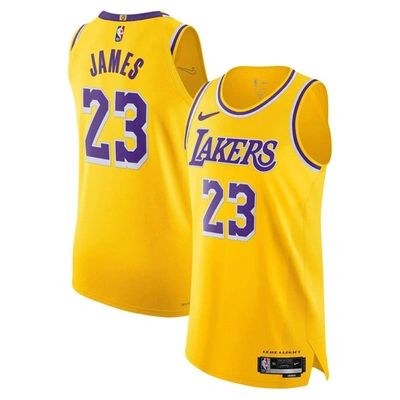 Shop Nike Lebron James Gold Los Angeles Lakers Authentic Player Jersey