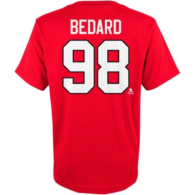 Shop Outerstuff Youth Connor Bedard Red Chicago Blackhawks Player Name & Number T-shirt