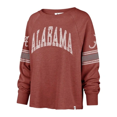 Shop 47 ' Crimson Alabama Crimson Tide Allie Modest Raglan Long Sleeve Cropped T-shirt