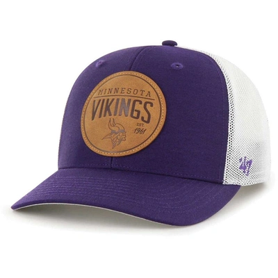 Shop 47 ' Purple Minnesota Vikings Leather Head Flex Hat