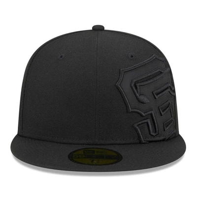 Shop New Era Black San Francisco Giants Satin Peek 59fifty Fitted Hat