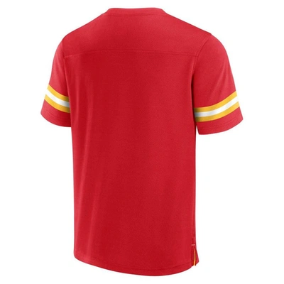 Shop Fanatics Branded  Red Kansas City Chiefs Jersey Tackle V-neck T-shirt