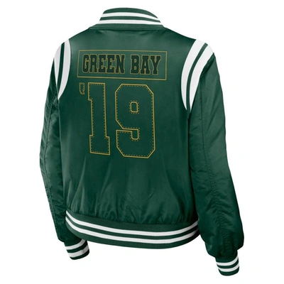 Wear By Erin Andrews Green Green Bay Packers Bomber Full-zip Jacket In Green