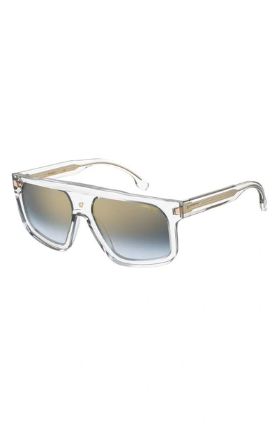 Shop Carrera Eyewear 59mm Flat Top Sunglasses In Crystal/ Blue