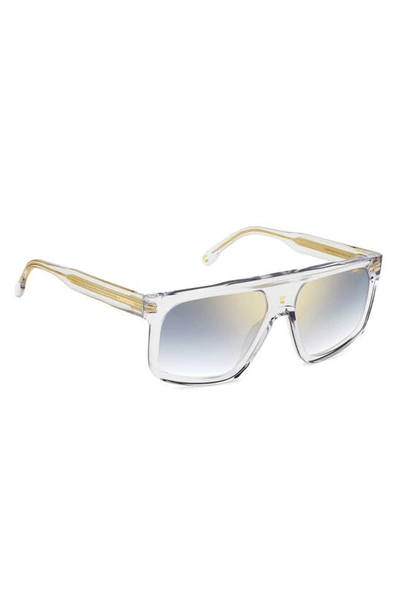 Shop Carrera Eyewear 59mm Flat Top Sunglasses In Crystal/ Blue