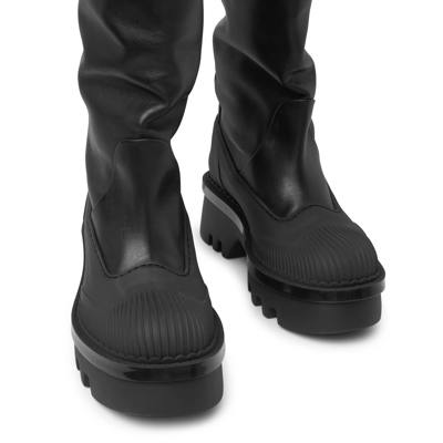 Shop Chloé Raina Black Overknee Leather Boots