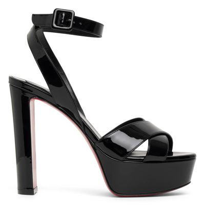 Shop Christian Louboutin Supramariza 130 Black Patent Leather Sandals