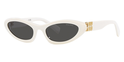 Shop Miu Miu Dark Gray Cat Eye Ladies Sunglasses Mu 09ys 1425s0 54 In Dark / Gray