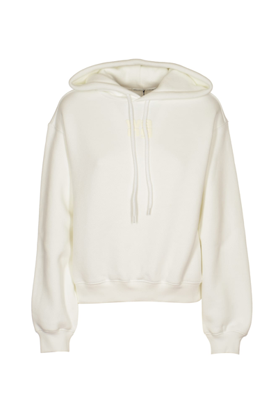 Alexander Wang Cotton Blend Cropped Hoodie In White
