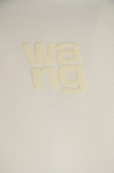 Alexander Wang Cotton Blend Cropped Hoodie In White