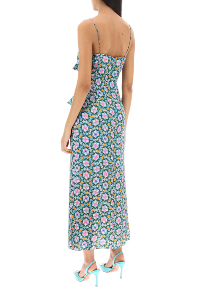 Shop Saloni Penelope Floral Maxi Dress In Sorrel Teal (light Blue)