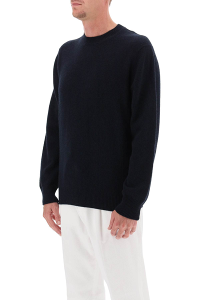 Shop Agnona Crew-neck Sweater In Cashmere In Night (blue)