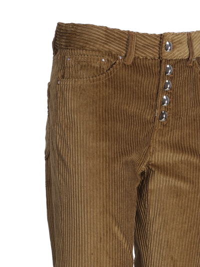 Shop Dondup Koons Loose Velvet Trousers In Brown