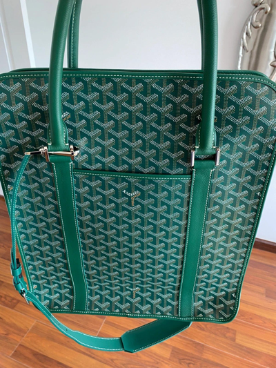 Pre-owned Goyard Emerald Luggage Bag In Green