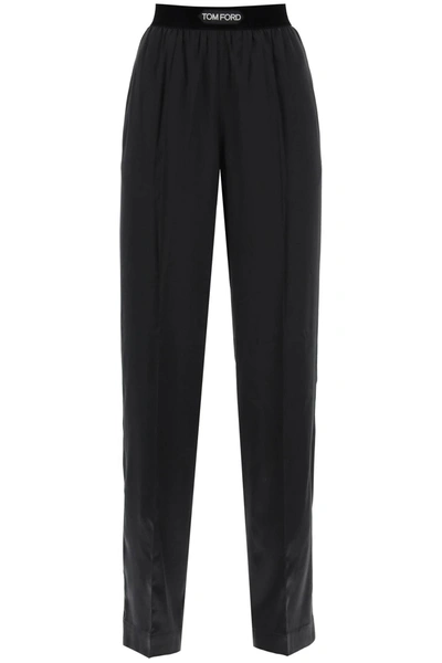 Shop Tom Ford Palazzo Pants In Silk Satin