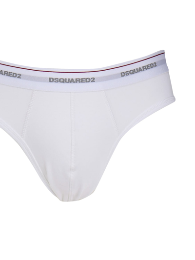 Shop Dsquared2 Three Underwear Briefs In Stretch Cotton In White