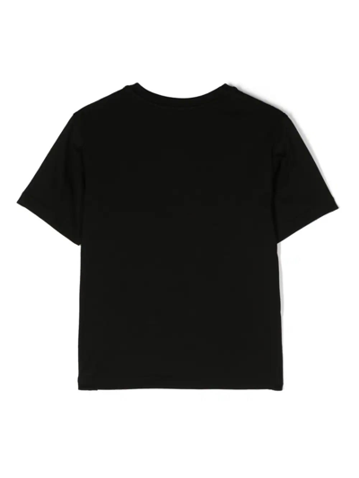 Shop Dolce & Gabbana Black T-shirt With Velvet All-over Logo In Nero