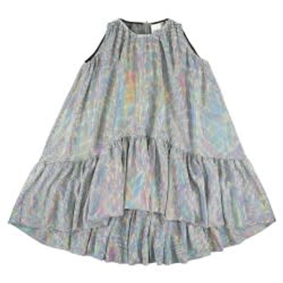 Shop Caroline Bosmans Silver Dress For Girl In Multi