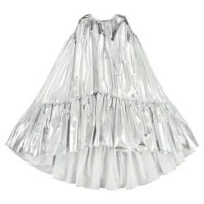 Shop Caroline Bosmans Silver Dress For Girl In Metallic