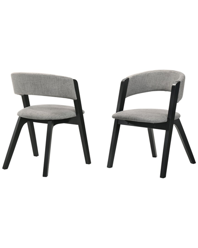 Shop Armen Living Discontinued  Rowanupholstered Dining Chairs In Gray