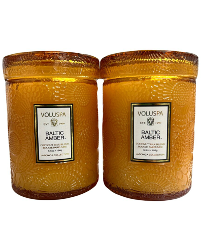 Voluspa Pack Of 2 Baltic Amber Mini Tall Jar Candles