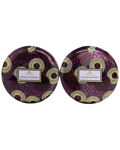 Voluspa Pack Of 2 Santiago Huckleberry 3-wick Tin Candles