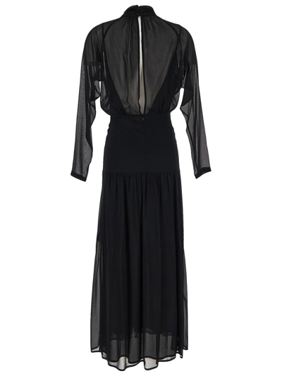 Shop Semicouture Beverly Long Dress In Black