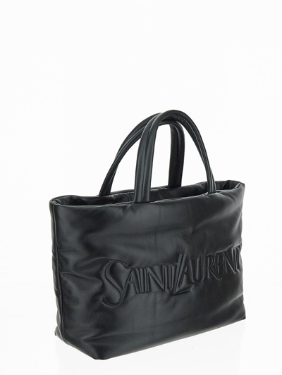 Shop Saint Laurent Leather Nappa Tote Bag In Black