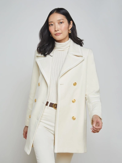 Shop L Agence Ottessa Peacoat In White