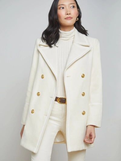 Shop L Agence Ottessa Peacoat In White