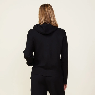 Monrow Soft Knit Zip Up Hoody In Black