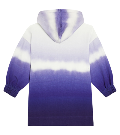 Monnalisa Hooded Printed Cotton-blend Dress In White