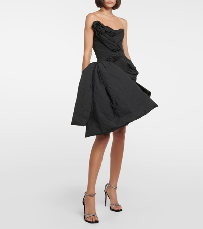 Maticevski Nucleus Asymmetric Bustier Minidress In Black
