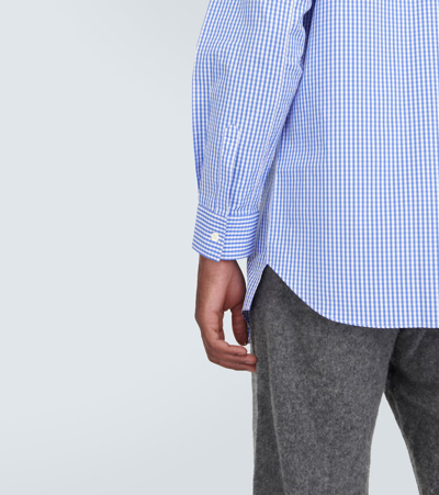 Shop Comme Des Garçons Shirt X Lacoste Checked Cotton Shirt In Blue