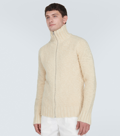 Jil Sander Wool Cardigan In Beige