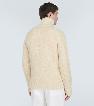 Jil Sander Wool Cardigan In Beige