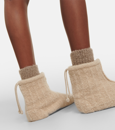 Loro Piana Calzettone Aircash Slippers In Beige
