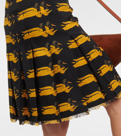 Shop Burberry Printed Wool Twill Miniskirt In Multicoloured