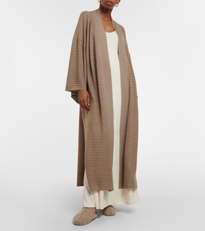 Shop Loro Piana Cashmere Cardigan In Brown