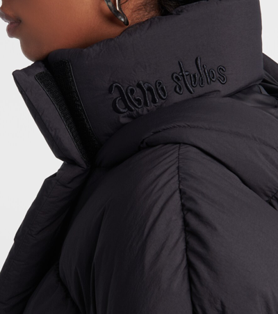 Shop Acne Studios Hooded Puffer Jacket In Black