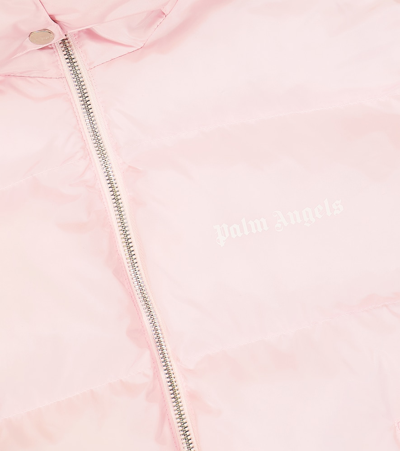 Shop Palm Angels Logo Puffer Jacket In Pink