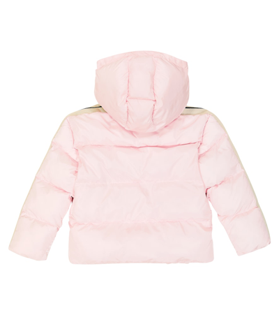Shop Palm Angels Logo Puffer Jacket In Pink