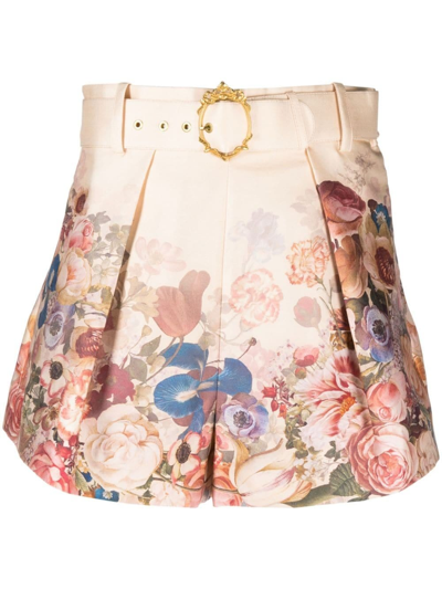 Shop Zimmermann Luminosity Floral Print Shorts In Multicolore