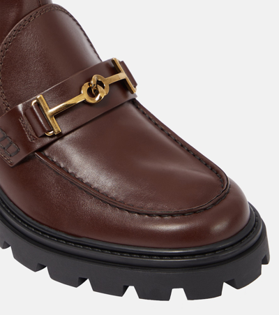 Shop Tod's T-ring Leather Chelsea Boots In Brown