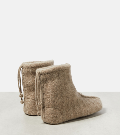 Loro Piana Cashmere Slippers In Brown